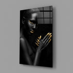 Gold-tipped portrait bringing jewel-tone restraint to a contemporary living space