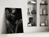 Woman glass print enhancing a hallway with gallery poise
