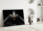 Gold-tipped portrait bringing introspective drama to a contemporary living space