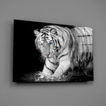 White tiger panel bringing predator focus to a contemporary living space