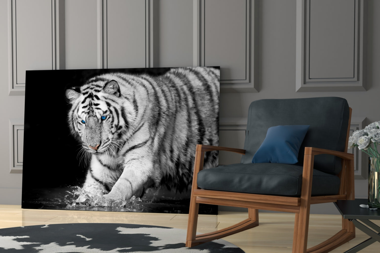 Tiger of the Bengal Glass Wall Art.