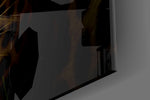 Leopar artwork anchoring a library with warm-monochrome palette