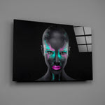 War-paint pigment portrait bringing confrontational drama to a contemporary living space