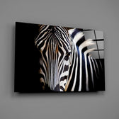 Zebra stripe portrait bringing graphic rhythm to a contemporary living space