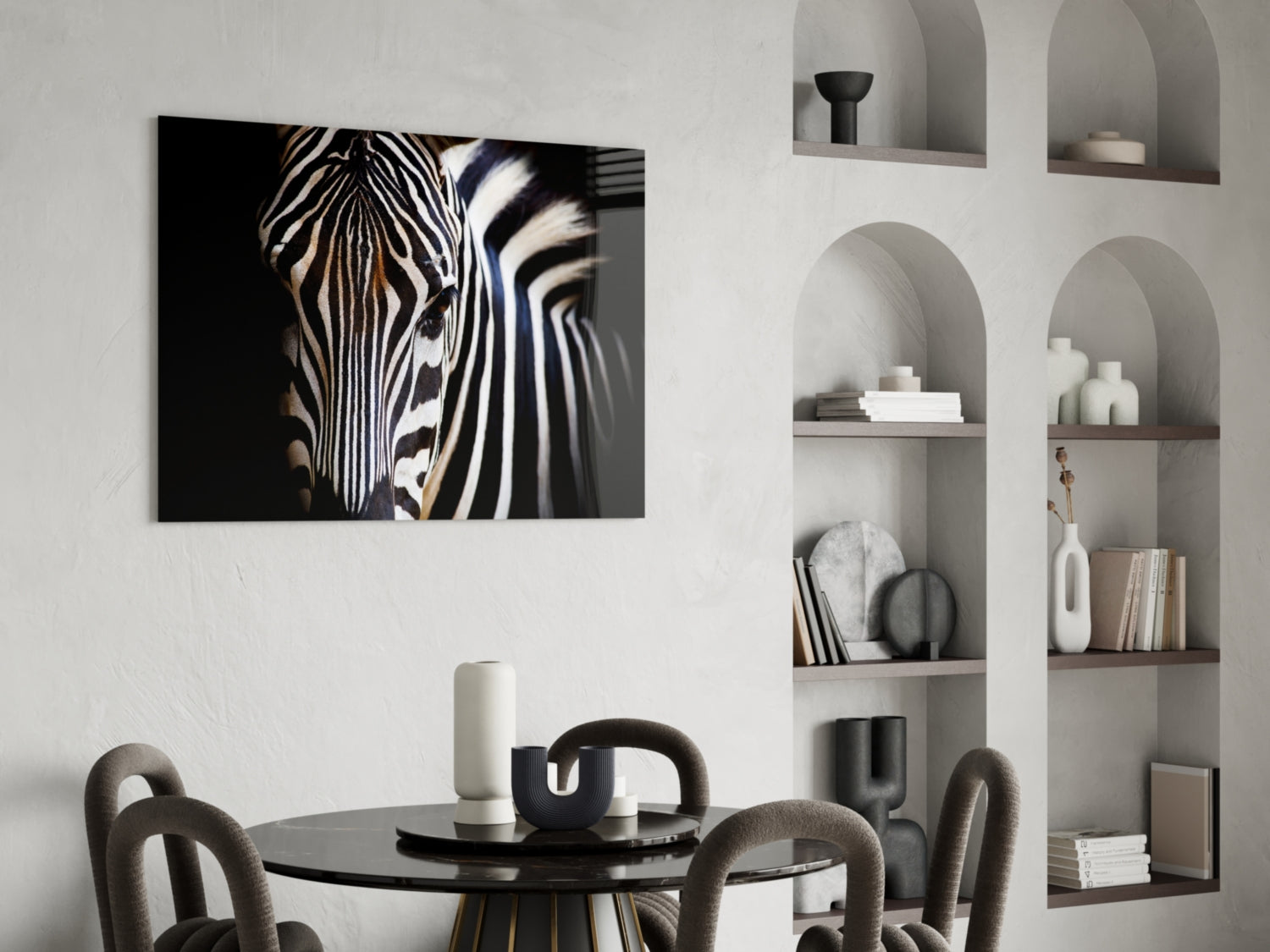 Zebra Glass Wall Art.