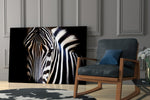 Zebra glass print enhancing a hallway with sentinel gaze