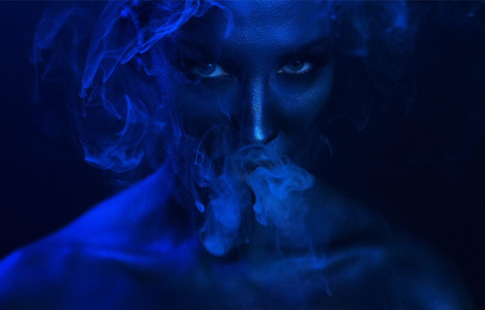 Smoke and Woman Glass Wall Art