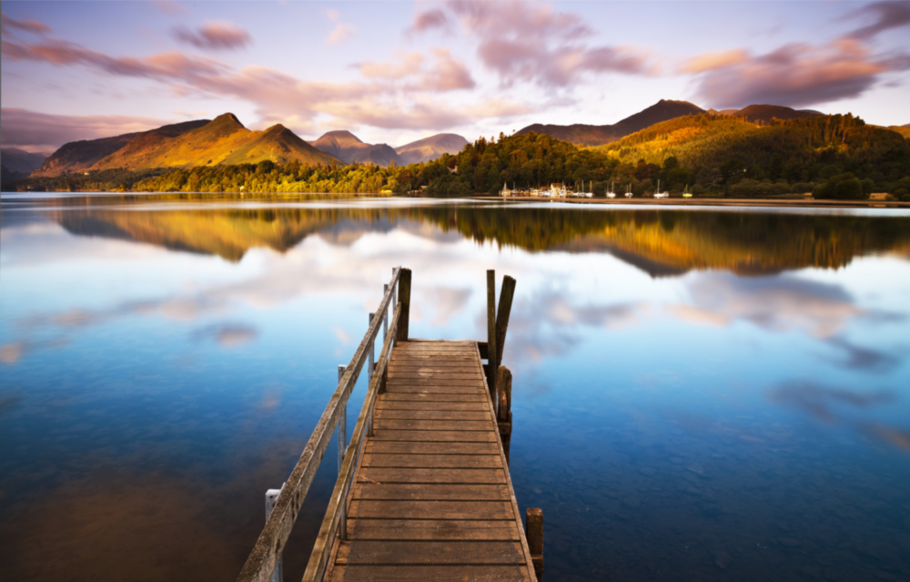 Lake Landscape Glass Wall Art