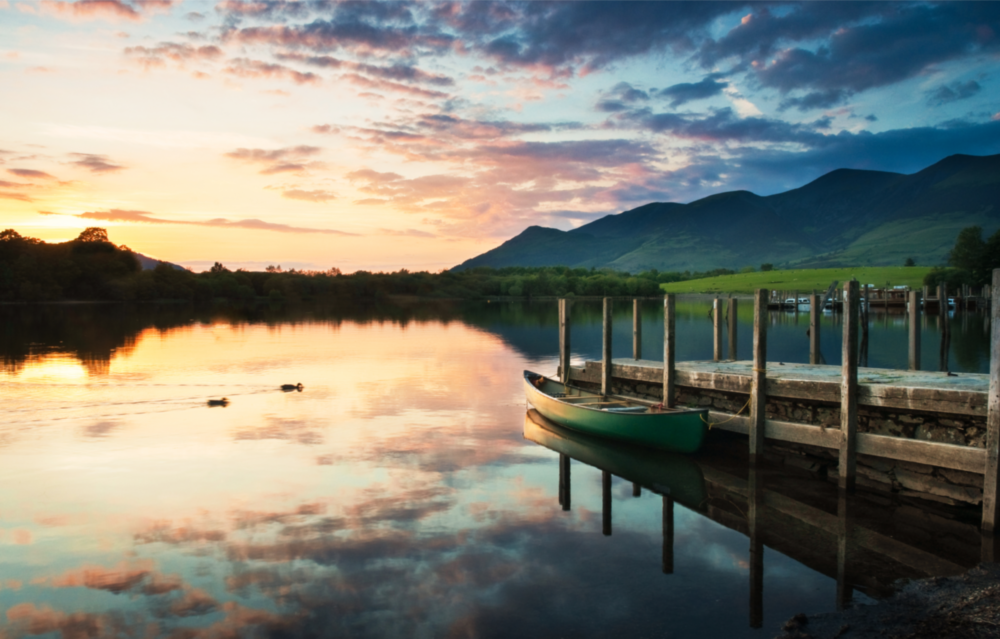 Lake Landscape Glass Wall Art