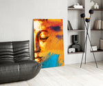 Buddha Portrait panel adding spiritual palette to a yoga studio