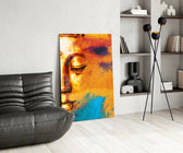 Buddha Portrait panel adding spiritual palette to a yoga studio