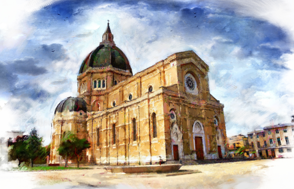 Historical Building Glass Wall Art