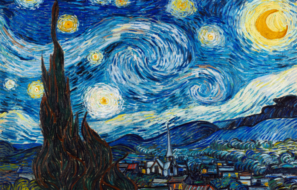 Van Gogh Starry Night Glass Wall Art
