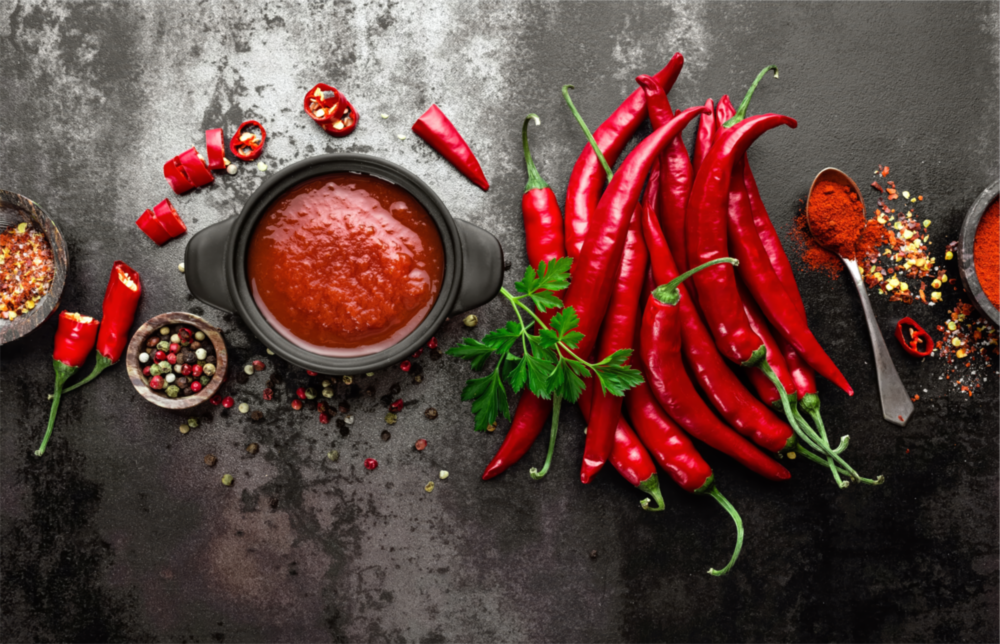 Red Peppers Glass Wall Art