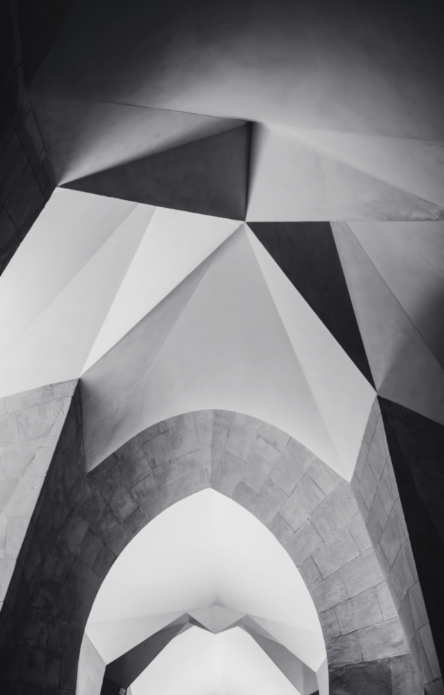 Architectural Geometric Shapes Glass Wall Art