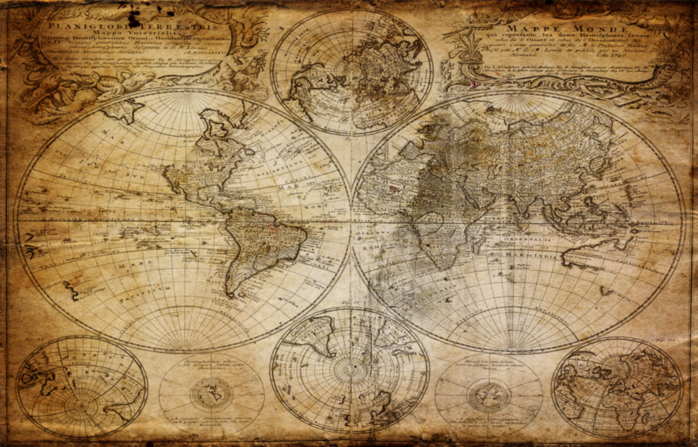 World Map Glass Wall Art