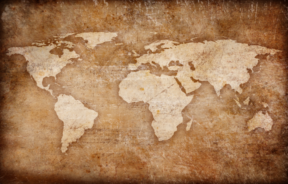 World Map Glass Wall Art