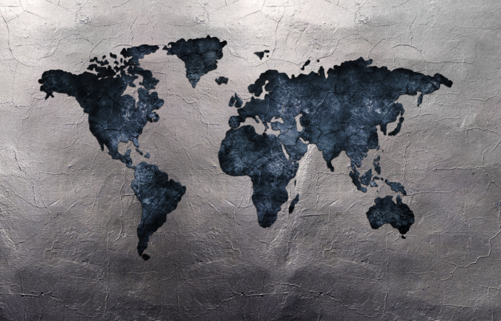 World Map Glass Wall Art