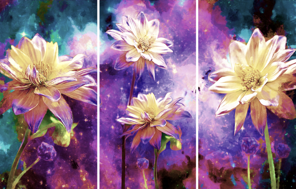 Flowers Glass Wall Art