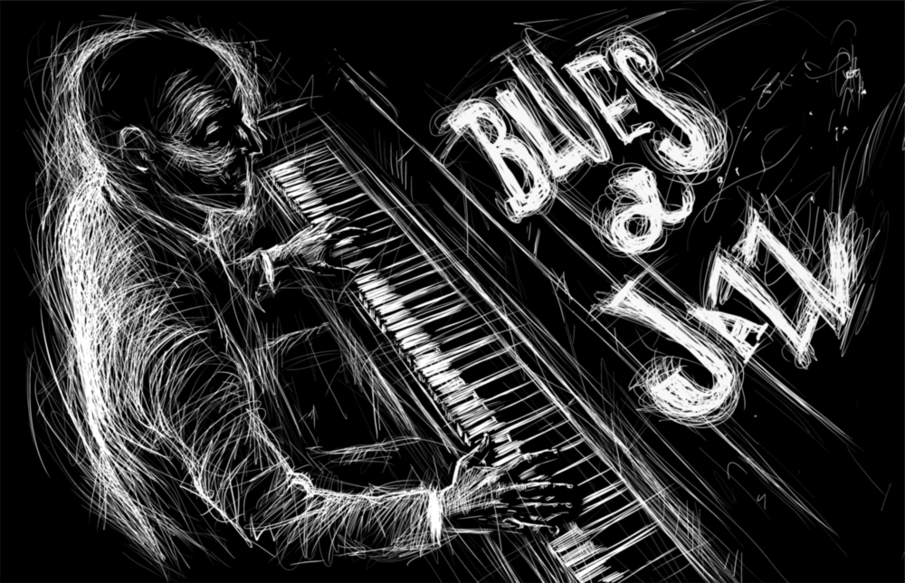 Jazz Blues Music Glass Wall Art