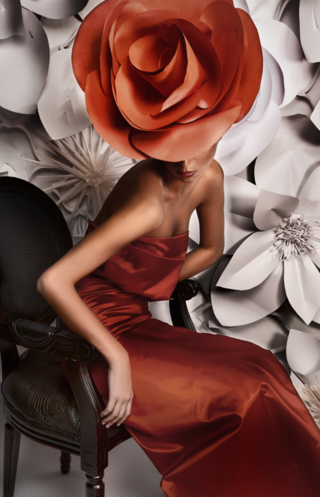 Flower Woman Glass Wall Art