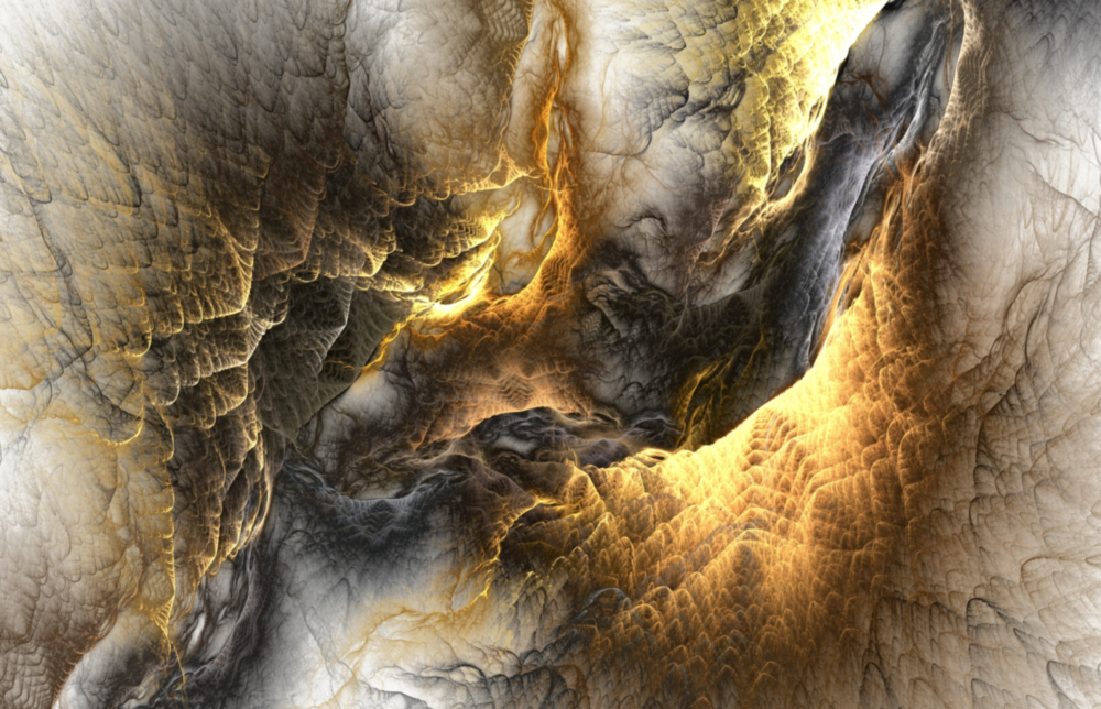 Golden Chaos Glass Wall Art