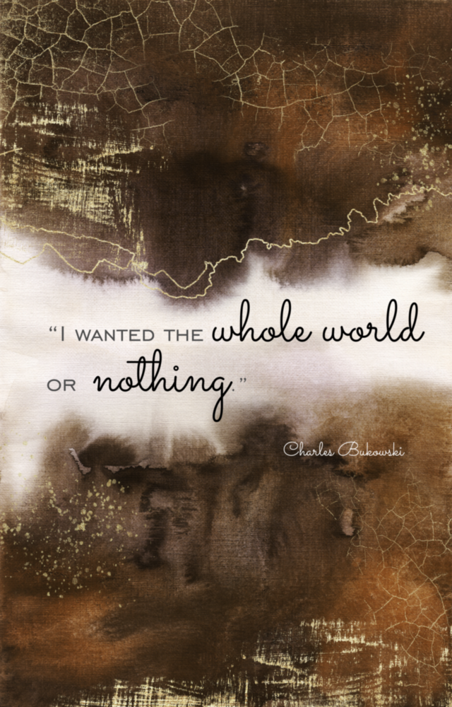 Bukowski Quotes Glass Wall Art