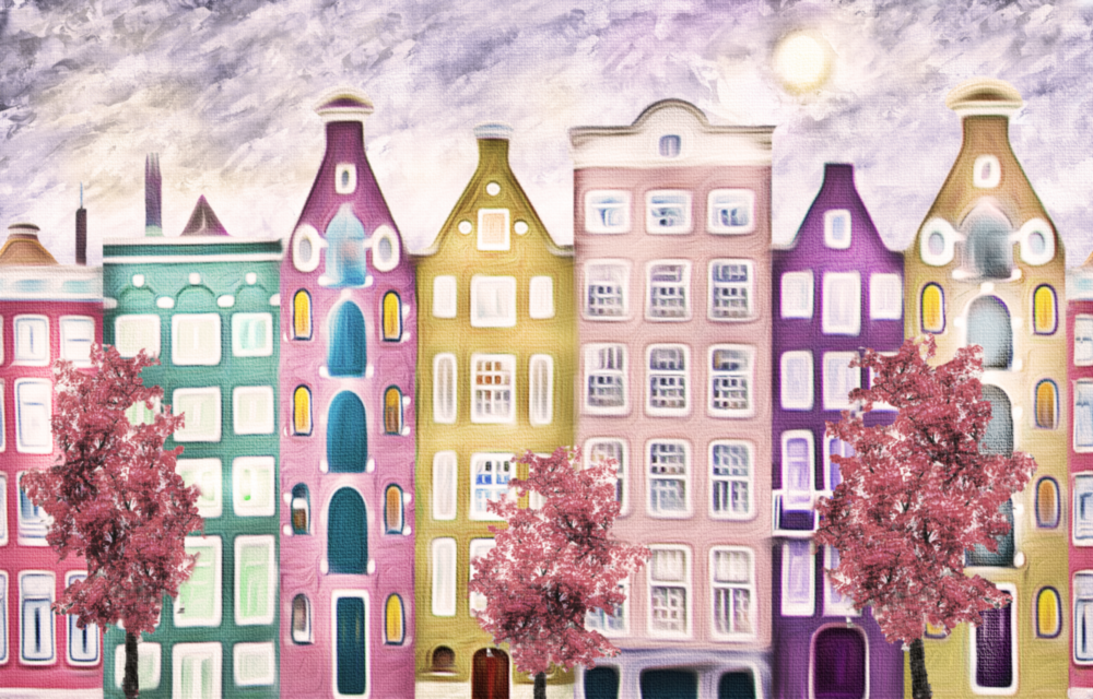 Fairy Tale City Glass Wall Art