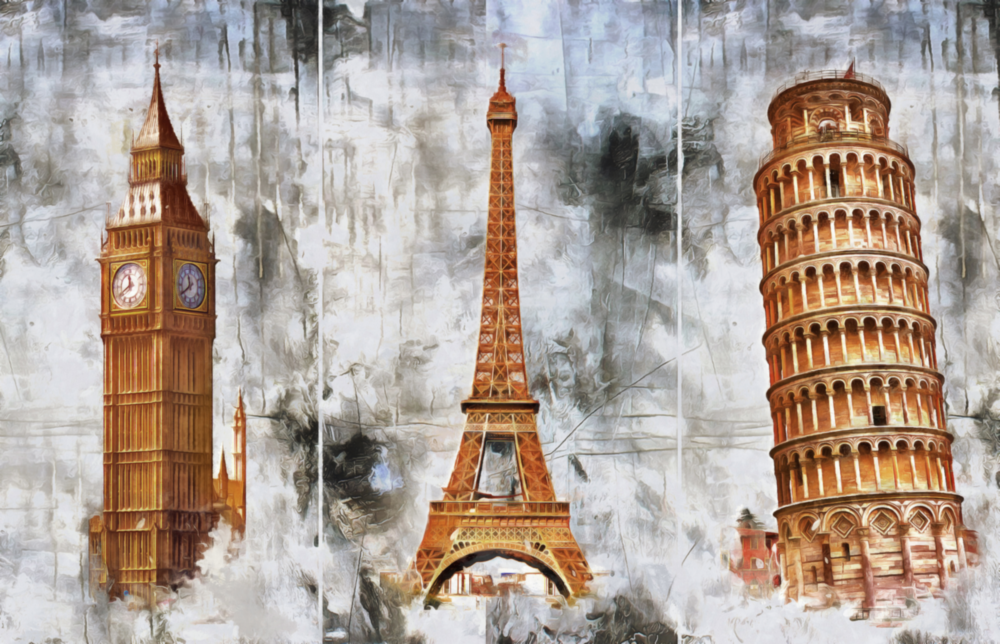 Famous Towers Glass Wall Art