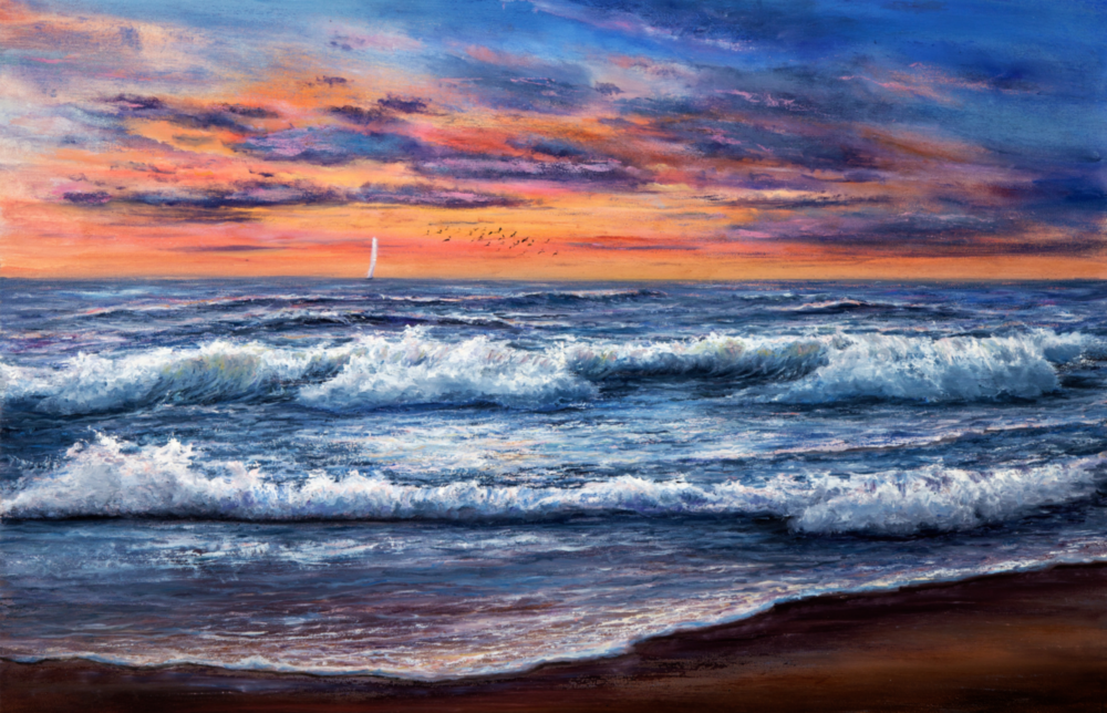 Waves Glass Wall Art