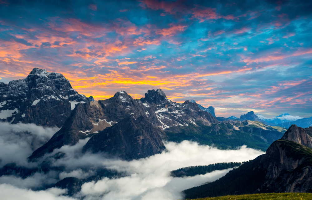 Mountains Glass Wall Art