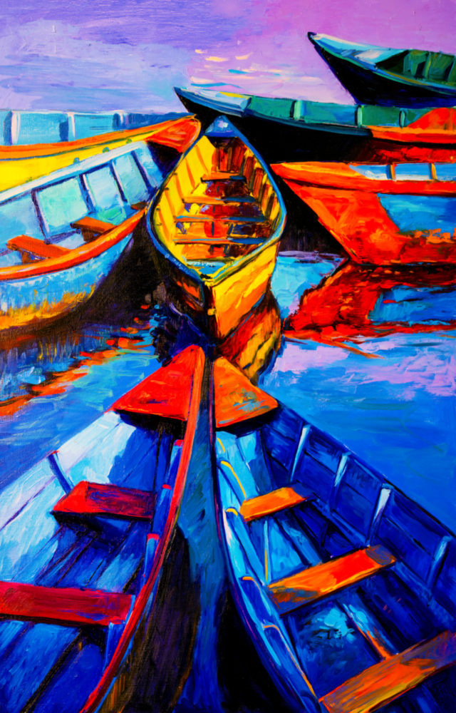 Boats Glass Wall Art