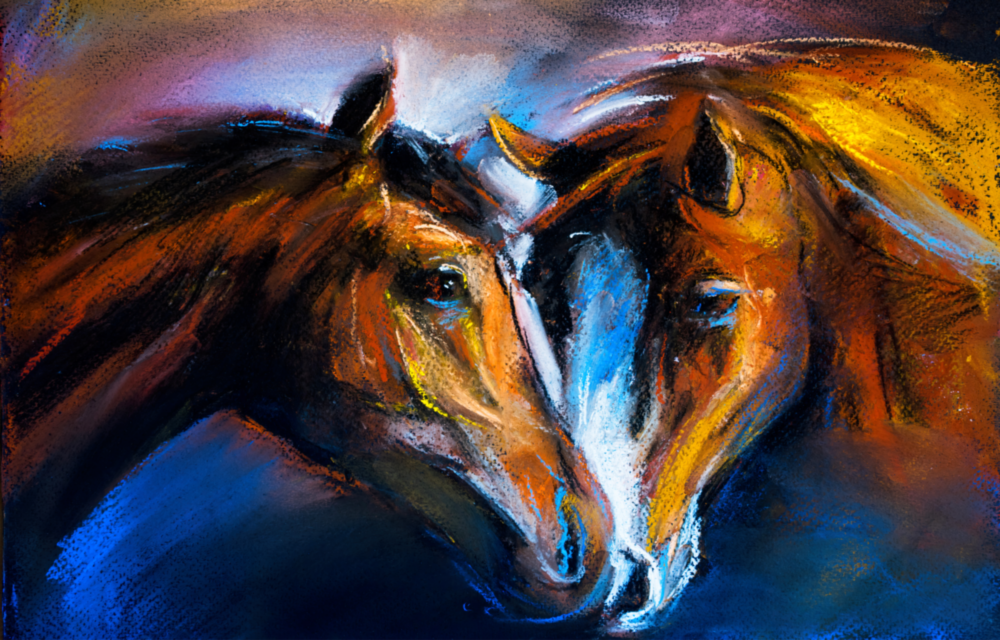 Horses Glass Wall Art