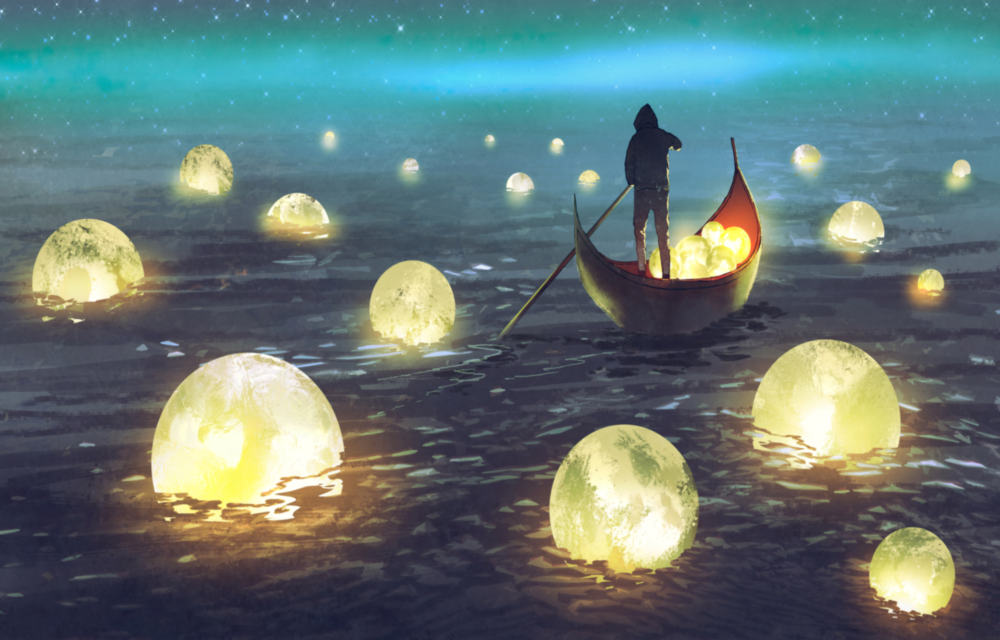 Moon Collector Glass Wall Art