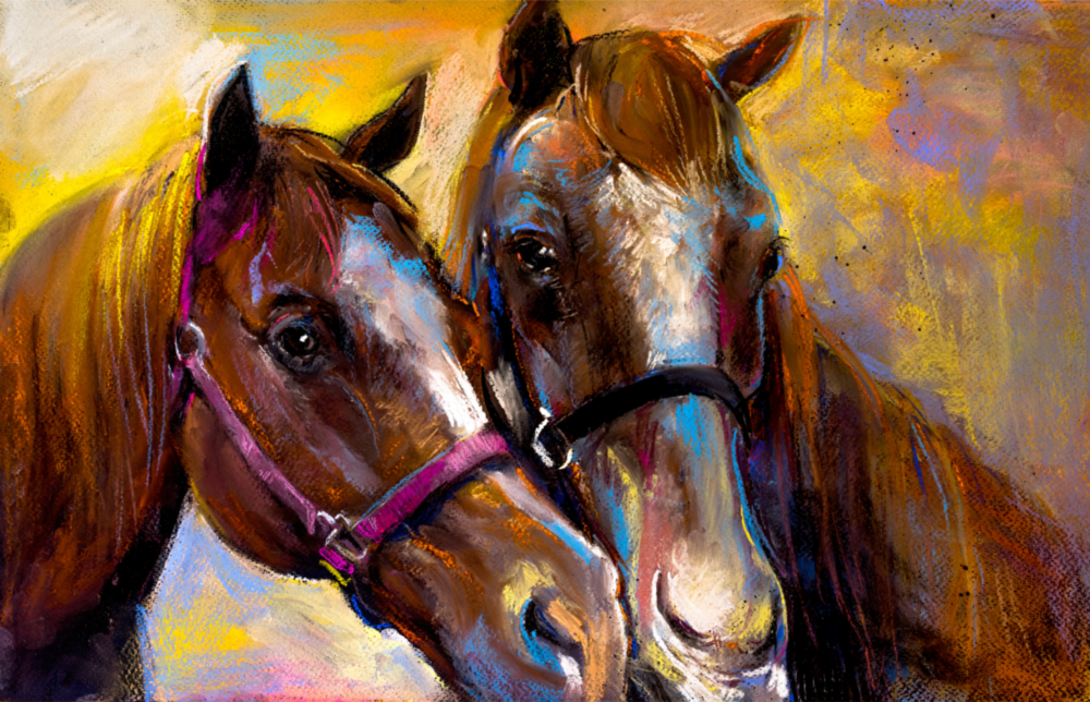 Horses Glass Wall Art