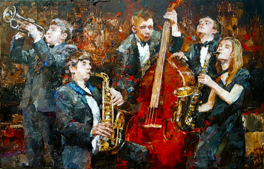 Music Group Glass Wall Art
