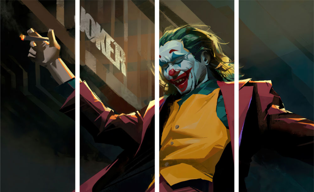 Joker 4 Pieces Mega Glass Wall Art (59"x36")