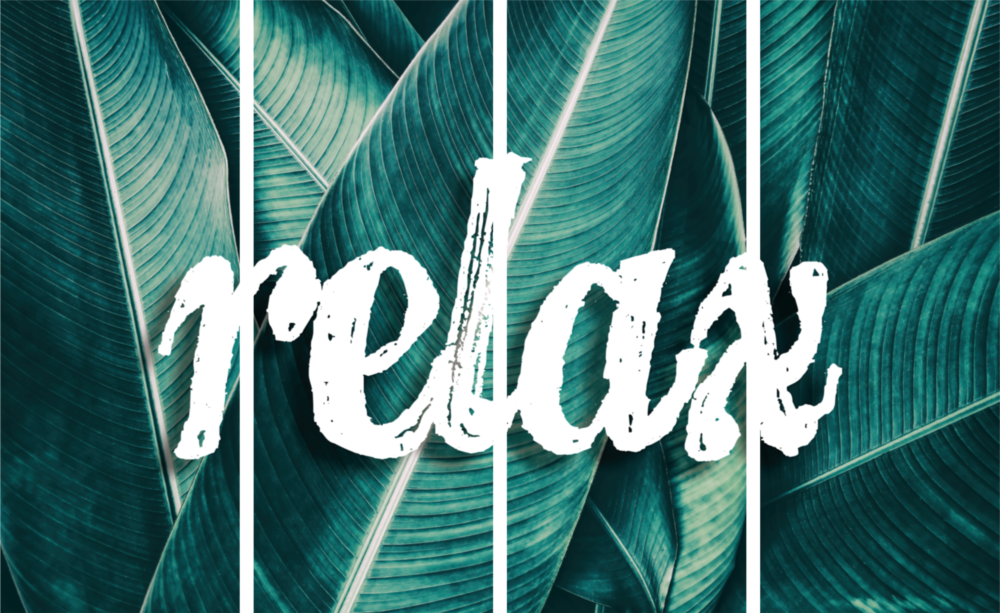 Relax 4 Pieces Mega Glass Wall Art (59"x36")