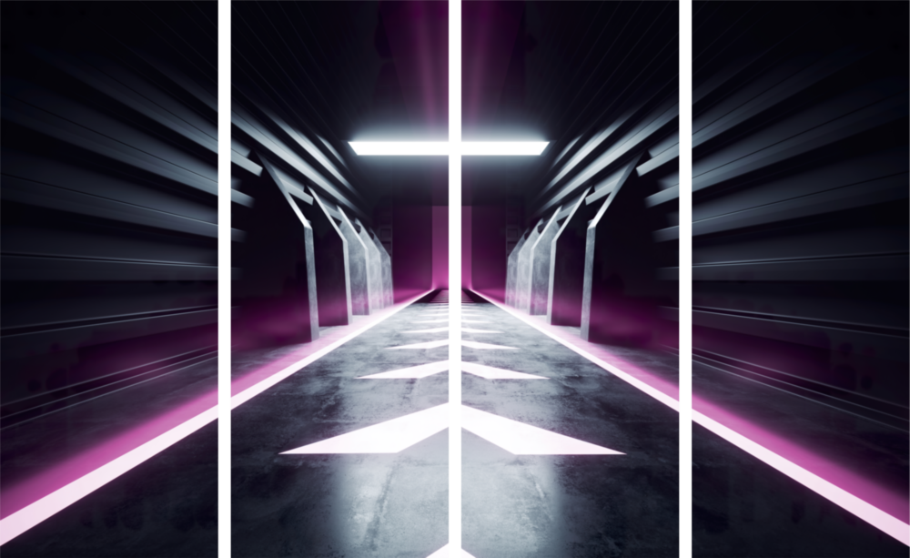 Hallway 4 Pieces Mega Glass Wall Art (59"x36")