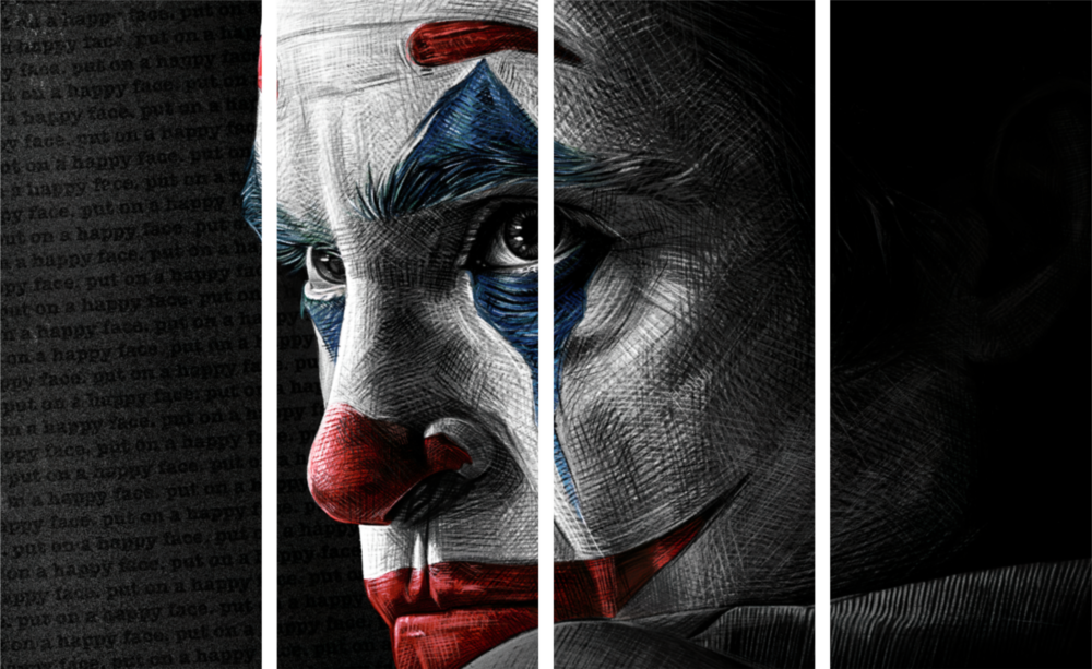 Joker 4 Pieces Mega Glass Wall Art (59"x36")