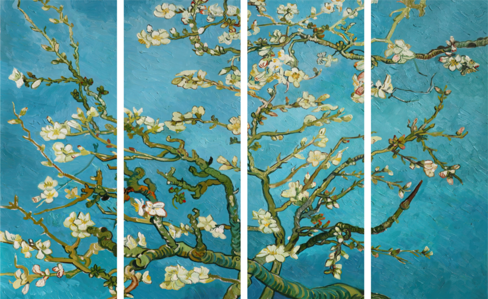 Sakura 4 Pieces Mega Glass Wall Art (59"x36")