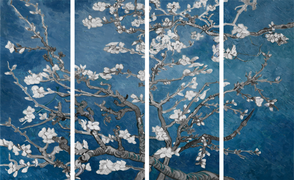 Sakura 4 Pieces Mega Glass Wall Art (59"x36")