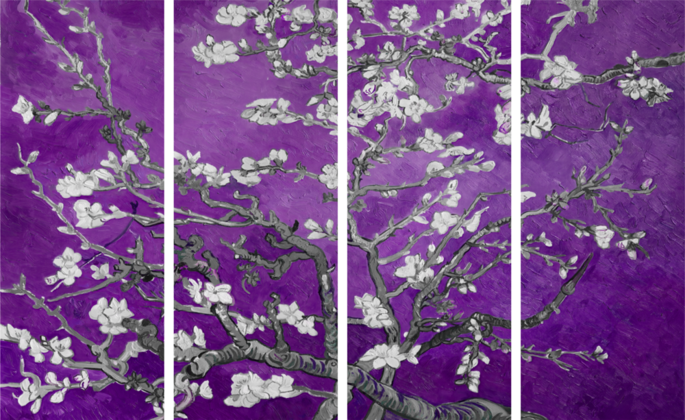 Sakura 4 Pieces Mega Glass Wall Art (59"x36")