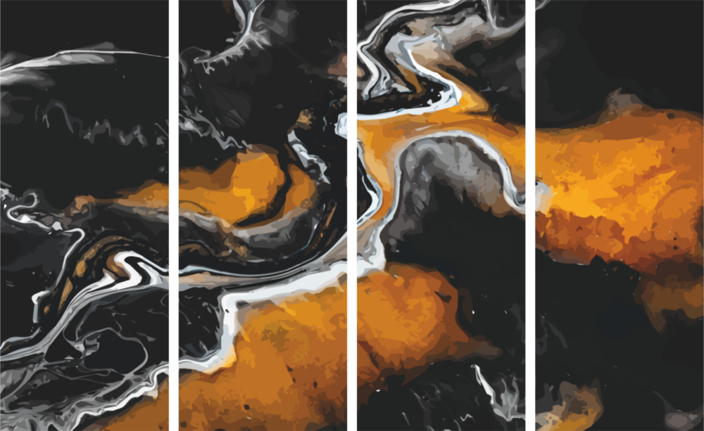 Marble Lava 4 Pieces Mega Glass Wall Art (59"x36")