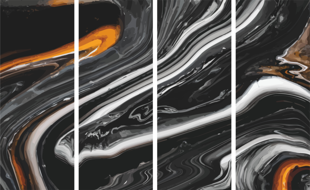 Marble Lava 4 Pieces Mega Glass Wall Art (59"x36")