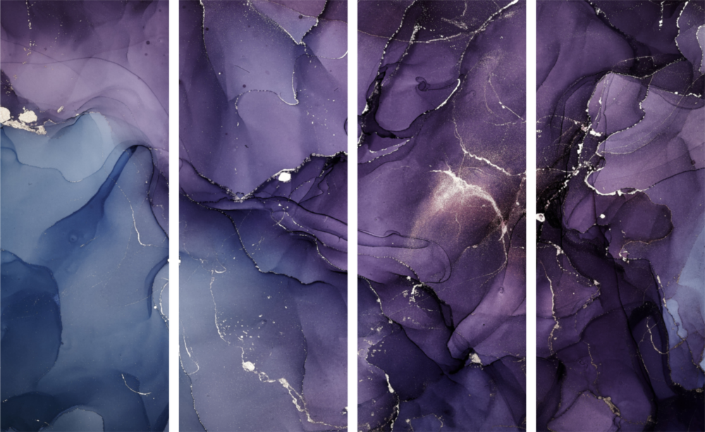 Marble 4 Pieces Mega Glass Wall Art (59"x36")