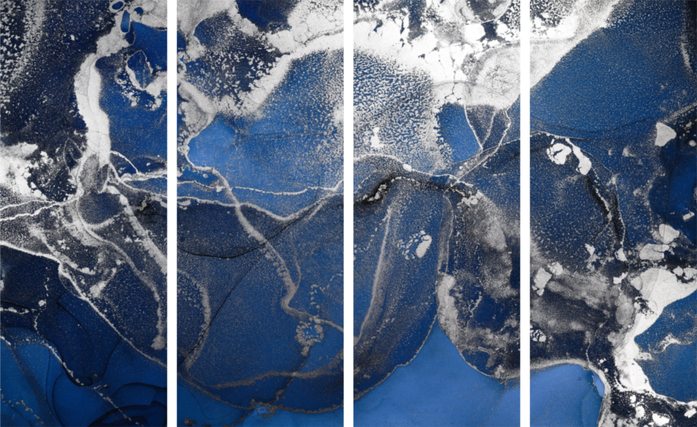 Marble 4 Pieces Mega Glass Wall Art (59"x36")