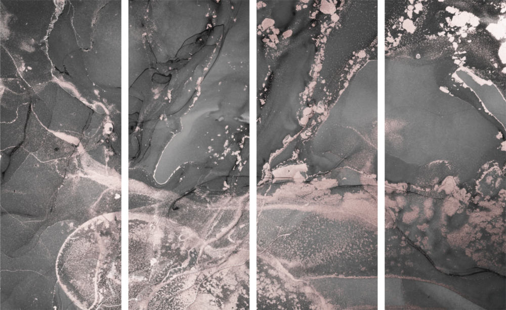 Marble 4 Pieces Mega Glass Wall Art (59"x36")
