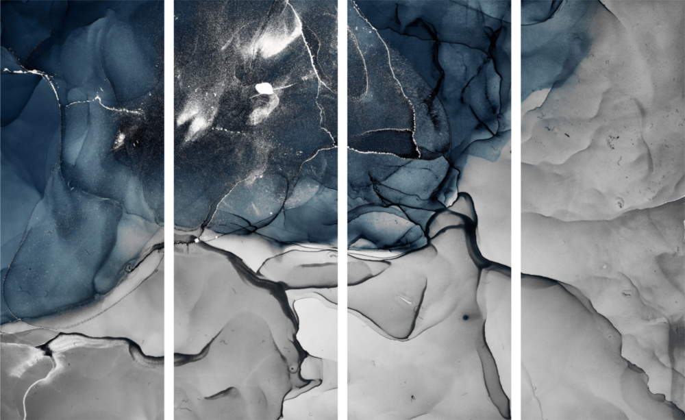 Marble 4 Pieces Mega Glass Wall Art (59"x36")