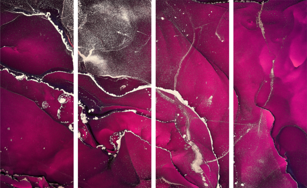 Marble 4 Pieces Mega Glass Wall Art (59"x36")